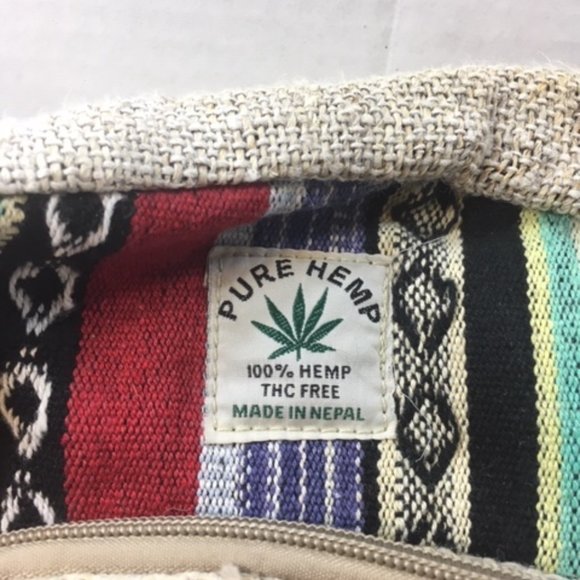 100% Pure Hemp BOHO Backpack MultiColored Adjustable From Nepal Handmade - Picture 2 of 13
